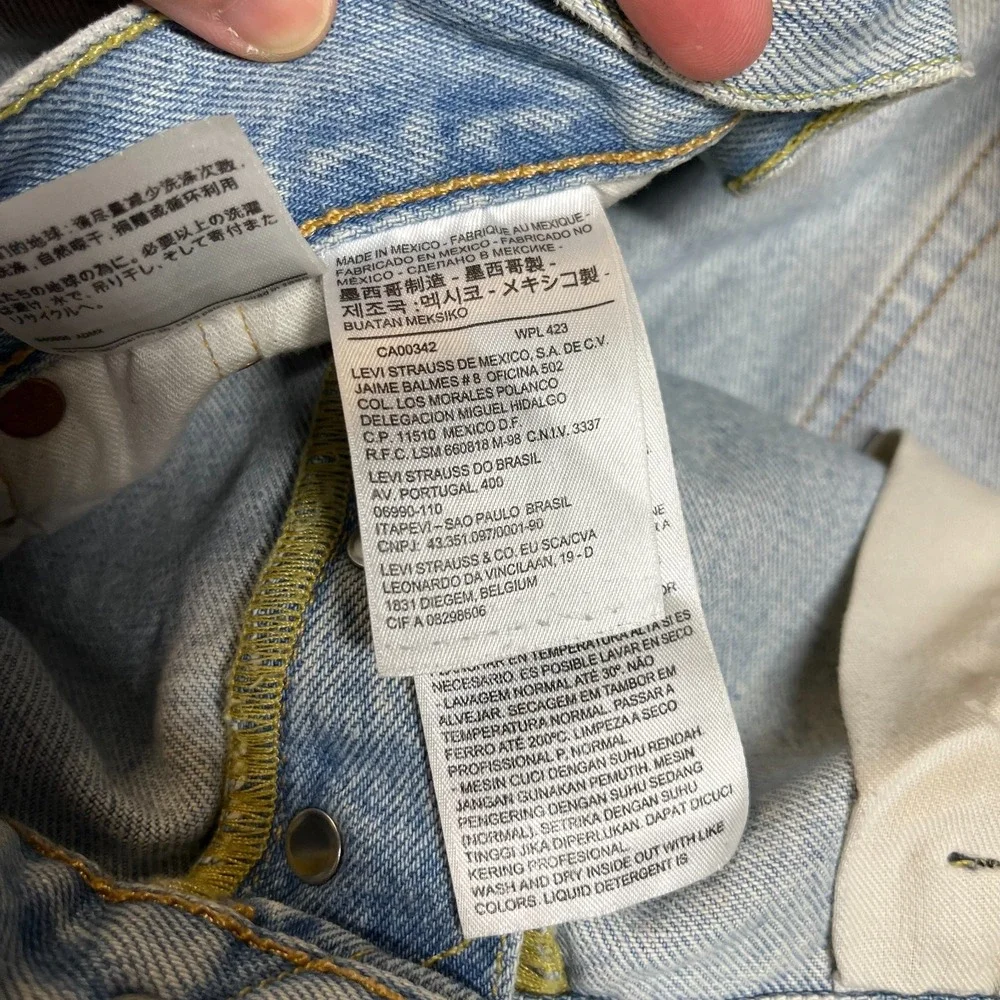 Levi's 501 Original Jeans Men's Blue Denim High Rise‎ Classic Straight - 38x31.5